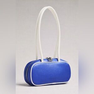 Anthropologie Melie Bianco Two Tone Shoulder Bag Blue White